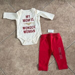 Baby GAP Wonder Woman Infant Bodysuit & Red Pants Set